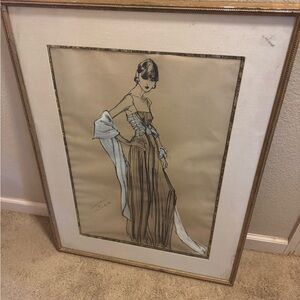 Original Fashion Sketch For Town & Country Magazine 1976 - Framed